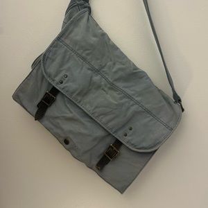 J. CREW Canvas Messenger Bag - Light Blue